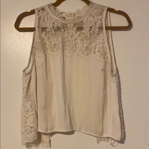 Free people off white lace top